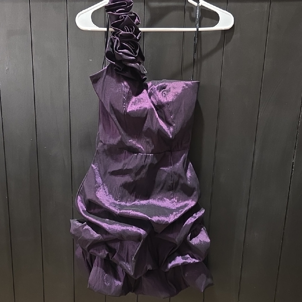 Snap Purple Mini Formal/ Cocktail Dress